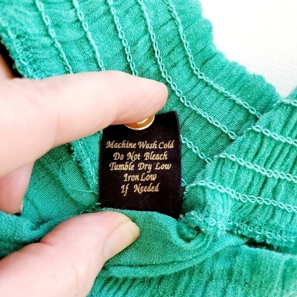 🟢1253 * Edge Sleeveless Lace Top Green Size M - Picture 5 of 7